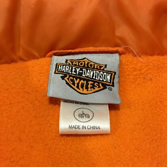 Harley Davidson Puffer Jacket Youth Large Detachable Hood & Sleeves Down - Picture 4 of 8